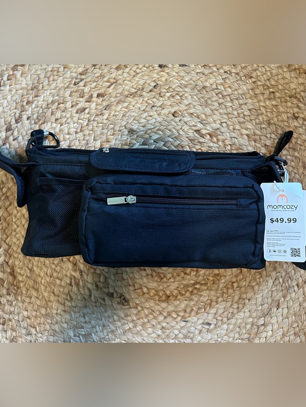 New MomCozy Stroller Bag in Black with Cup Holders